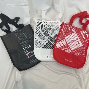 THREE Lululemon reusable totes